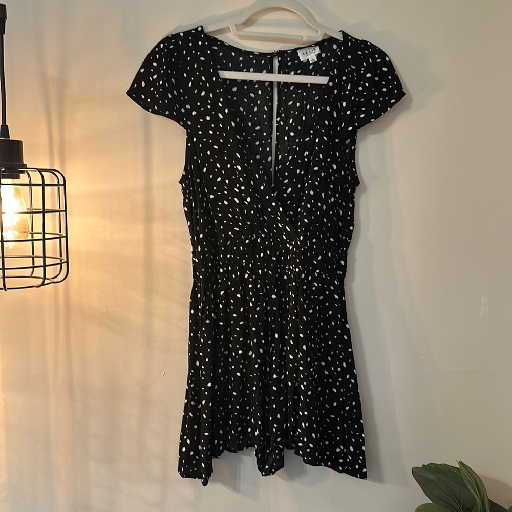 Black Printed Romper